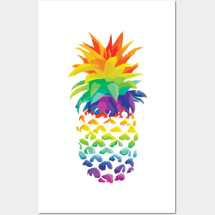 Pineapple Rainbow Fruit Posters and Art